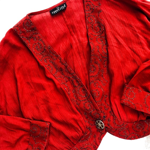 Vintage Tops - Vintage Carole Little Embellished Blouse